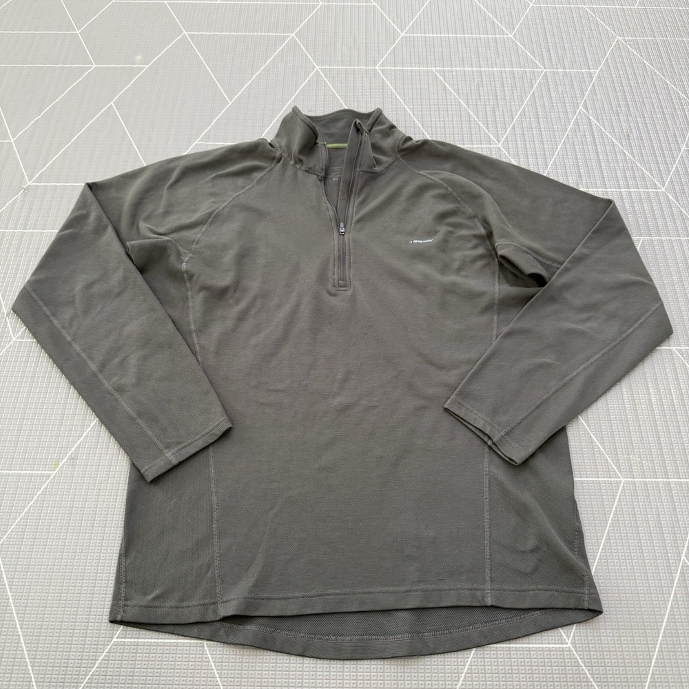 Patagonia Pullover Mens L Olive Green Half‎ Zip Capilene 3 Polartec Base Layer